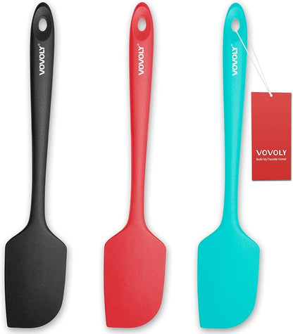 3 Pack Large Silicone Spatula for Kitchen,600°F Heat resistant Rubber Spatulas for Baking,Cooking, Scraping,and Mixing,Non Stick Kitchen Utensils, BPA Free, 11.2 IN, Multicolors