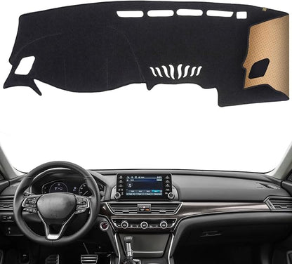Dash Cover, Anti-Glare, Sun Protection, Dustproof, UV-Proof, Dashboard Covers, Interior Car Accessorie Fit for 2018-2022 Ho-nda Accord (Not Fit w/HUD Models), Black