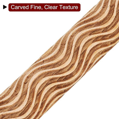 HARFINGTON Wood Clay Roller 4" Curved Lines Pattern Rolling Pins Wood Rollers Pottery Tools Wood Grain Texture Rollers for Clay Baking Dough Playdough DIY