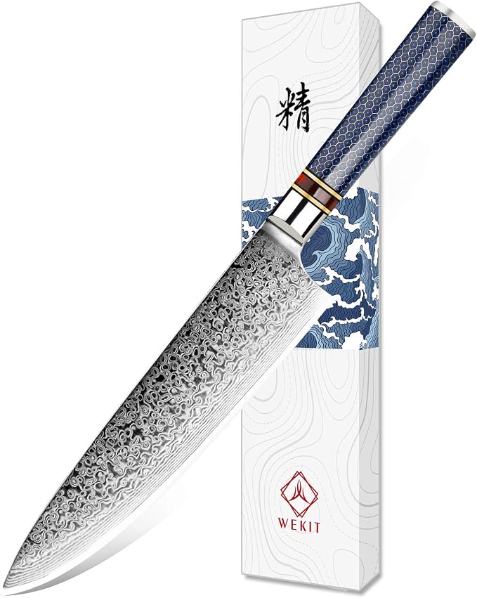 Chef Knife 8 Inch Damascus Chefs Knife Japanese VG10 Kitchen Knife Sharpest 67-Layer High Carbon Stainless Steel knife Cooking Knife, Meat Cutting Gyuto Chef Knife with Sheath(type 1)