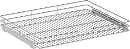 Pull Out Cabinet Organizer, 28.5" W x 21.5" D, Heavy Duty Chrome Slide Out Shelf for Wide Base Cabinets, Sliding Wire Basket Drawer for Pots, Pans, Appliances & Pantry Storage