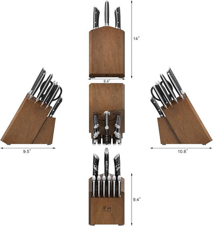 Cangshan HELENA Series German Steel Forged Knife Block Set (17-Piece, Black)