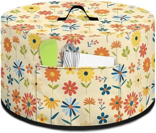 Colorful Floral Slow Cooker Cover Protection Crock for Pot Dust Cover Fits for Most 6-8 Quart Slow Cooker Dustproof Small Appliance Accessories Decor