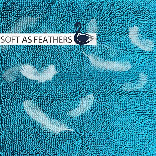 Teal Blue Bathroom Rugs Bath Mats for Bathroom Chenillen Bath Rug Set 2 Piece Non-Slip Bath Mats, Absorbent Shaggy Rugs, Machine Wash, Perfect Plush Bathroom Mats, Batroom Carpets Set