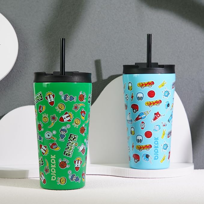 BJPKPK 26oz Insulated Tumbler With lid And Straw Stainless Steel Tumblers Travel Coffee Mug Reusable Thermal Cup,Playground