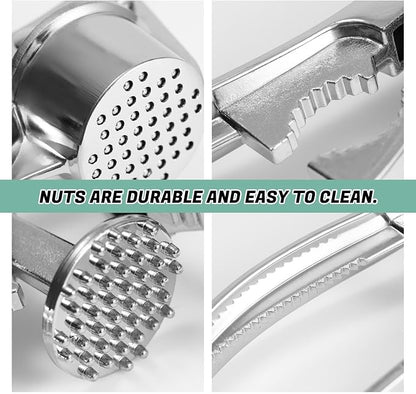 Heavy Duty Garlic Press and Mincer Set with Garlic Peeler, Rust Proof Dishwasher Safe Kitchen Tool - Easy Squeeze Ginger Crusher, Ergonomic Handle for Garlic and Nuts