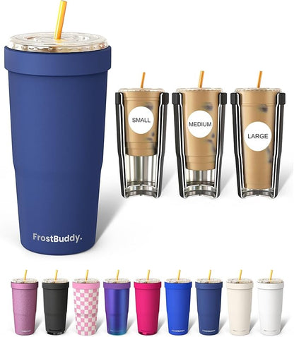 Frost Buddy Togo Buddy | 30 oz Stainless Steel Vacuum Insulated Tumbler | To Go Coffee Cup – Iced Coffee Cups, Iced Coffee Sleeve, Travel Mug, Thermal Cup for Hot & Cold Drinks, Dunkin Cup (Navy)