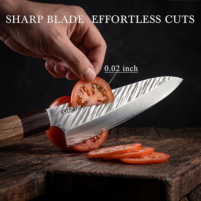 8 Inch Chef Knife, 9-Layer VG10 High Carbon Steel Professional Japanese kitchen Steak Knives, Octagonal Rosewood Handle Cooking Knife sharp chef knife for Home & Restaurant