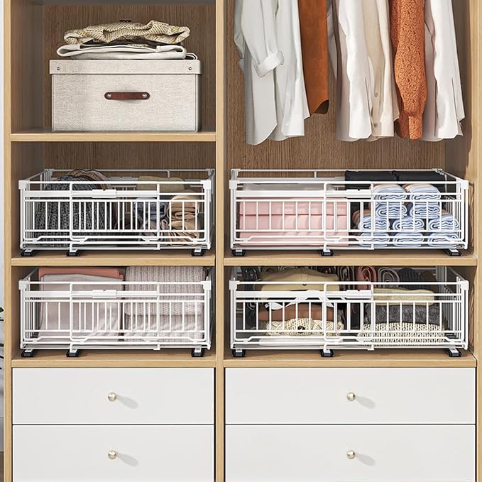 Expandable Pull Out Cabinet Organiser, No Drill Adhesive Slide Out Kitchen Drawer Shelf Durable Metal for Under Sink, Cupboard, Pantry, Adjustable Width (12.8"-19.7") (Style B Black, 2 Pack)