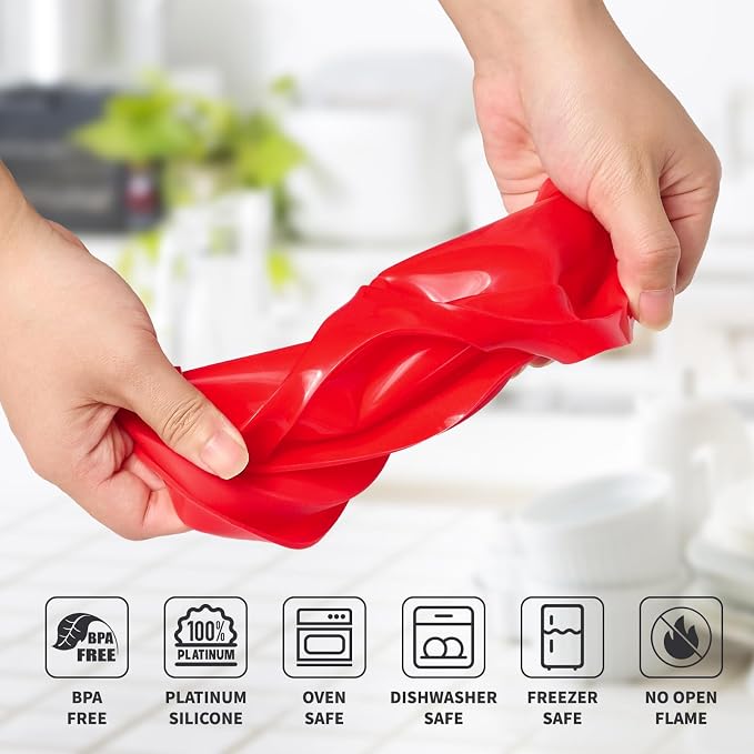 Puyeipt 2 Pack Air Fryer Muffin Top Pans, 4 Inch Jumbo Silicone Egg Molds for Breakfast Sandwiches, Egg Bites, Hamburger Buns, Tart, Pancake