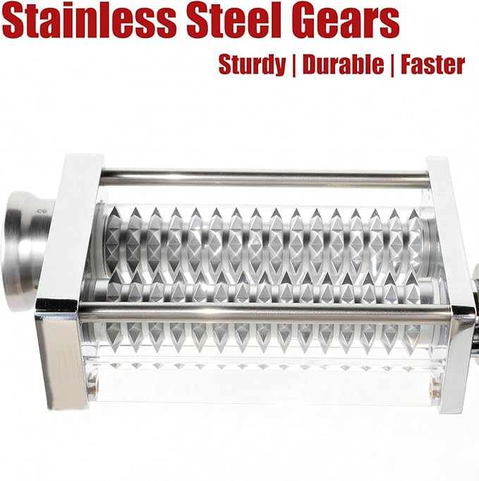 Adjustable Meat Tenderizer Attachment for KitchenAid Stand Mixers – 3 Thickness Settings, Fits All 4.5–7Qt Models, Heavy-Duty Metal Housing with Transparent Shell, Dishwasher Safe