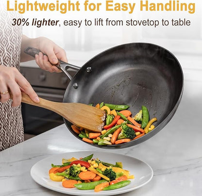 10.25" Lightweight Cast Iron Skillet – Smooth Polished Frying Pan with Rust-Resistant Nitrided Finish for Searing, Frying & Sautéing