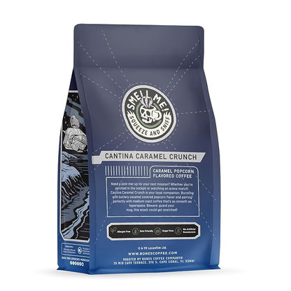 Bones Coffee Company Star Wars Cantina Caramel Crunch Coffee - Medium Roast - Whole Bean - 100 Percent Low-Acid Arabica Coffee Beans - Buttery Caramel Popcorn Flavor - 12 Oz