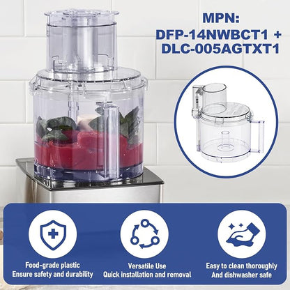 4 Locking Tabs DLC-005AGTXT1 Bowl and DFP-14NWBCT1X Cover 14-cup Food Processor Work Bowl Kits Fits Cuisinart DFP-14, DFP-14BCN, DFP-14BCNY Models