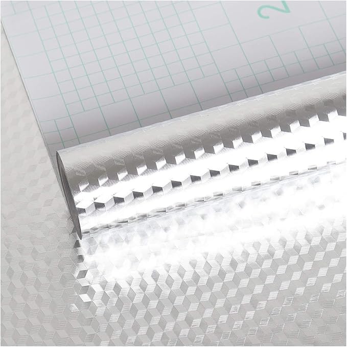 VEELIKE 15.74x354.33 inches Stainless Steel Contact Paper Removable Wallpaper Peel and Stick Oil-Proof Rust Resistant Self Adhesive Film for Refrigerators Washing Machines Dishwashers Microwave Oven