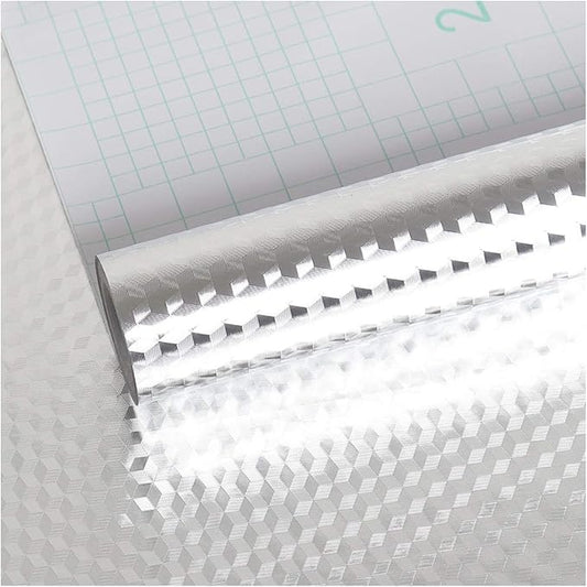 VEELIKE 15.74x354.33 inches Stainless Steel Contact Paper Removable Wallpaper Peel and Stick Oil-Proof Rust Resistant Self Adhesive Film for Refrigerators Washing Machines Dishwashers Microwave Oven