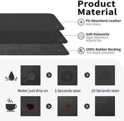 HotLive Coffee Mat - Absorbent Hide Stain Rubber Backed Dish Drying Mat for Kitchen Counter - Bar Mats for Countertops Accessories Fit Under Coffee Maker Espresso Machine