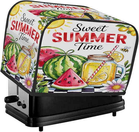 4 Slice Summer Fruit Watermelon Toaster Cover Waterproof Dust Fingerprint Bread Machine Cover Washable Kitchen Appliance Protector For Home Kitchen Bakeware Table Decor Women Gifts