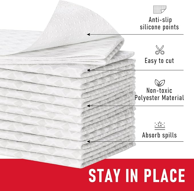 Cooyes French Door Refrigerator Liners 17.7" x 36", Absorbent Strong Grip Fridge Mats Machine Washable, Non-Adhesive Refrigerator Shelf Liner for Fridge Bins & Kitchen Cabinets