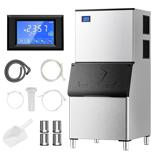 EUHOMY Commercial Ice Maker Machine,1000lbs/24H,Industrial Ice Machine with 300lbs Storage Bin,Ice Ready in 10-15 Mins,SECOP Compressor&ETL,Stainless Steel Ice Maker for Bar/Cafe/Restaurant/Business