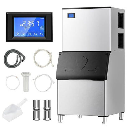 EUHOMY Commercial Ice Maker Machine,1000lbs/24H,Industrial Ice Machine with 300lbs Storage Bin,Ice Ready in 10-15 Mins,SECOP Compressor&ETL,Stainless Steel Ice Maker for Bar/Cafe/Restaurant/Business