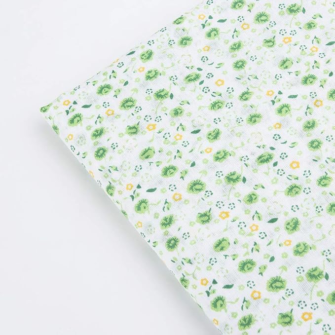7 pcs 20" x 20" Cotton Fabric DIY Making Supplies Quilting Patchwork Fabric Fat Quarter Bundles DIY for Quilting Cotton Patchwork Cushions (Green, 20" x 20")