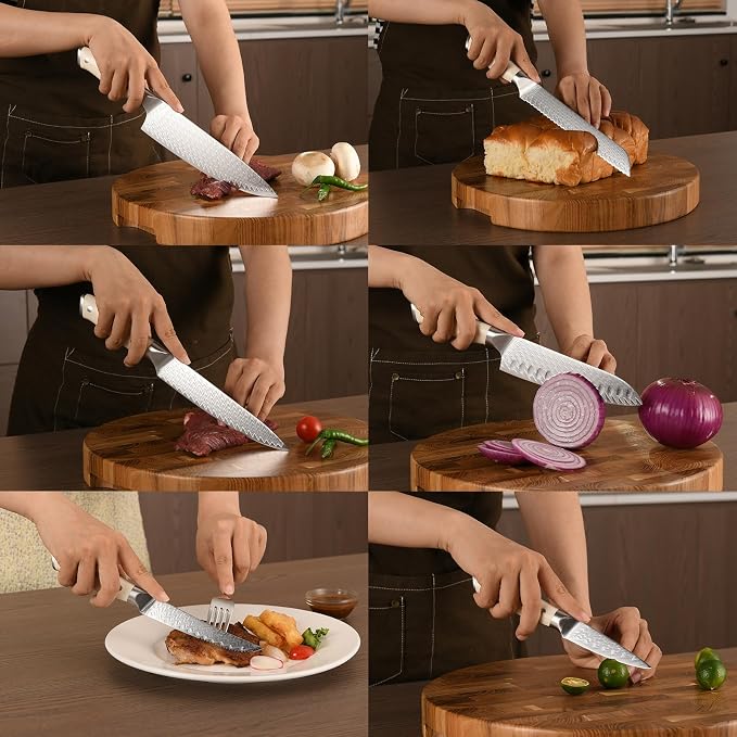 NANFANG BROTHERS Damascus + VG10 Knife,68 Layers, Sharp,Multi-functional,Cooking Utensils,Cutting Meat,Vegetables,Fruits,Home Use,Commercial