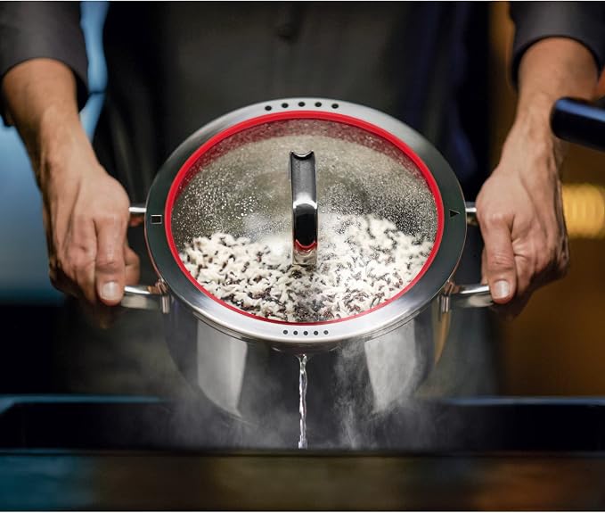 WMF Function 4 Induction Saucepans Set of 4 Polished Cromargan Stainless Steel Glass Lid with 4 Pouring Functions Induction Pots Internal Scale