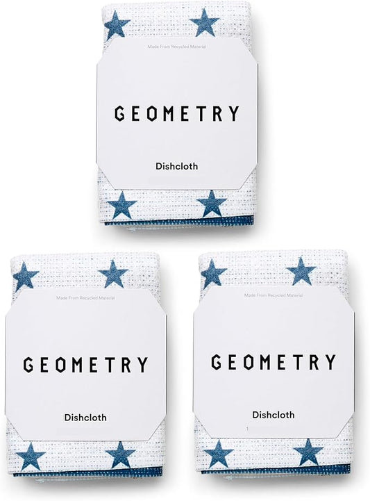 GEOMETRY Dishcloth – Patriotic Collection – Quick-Dry, Ultra-Absorbent, Reusable Microfiber Kitchen Towels for Drying & Cleaning - Old Glory - 3-Pieces