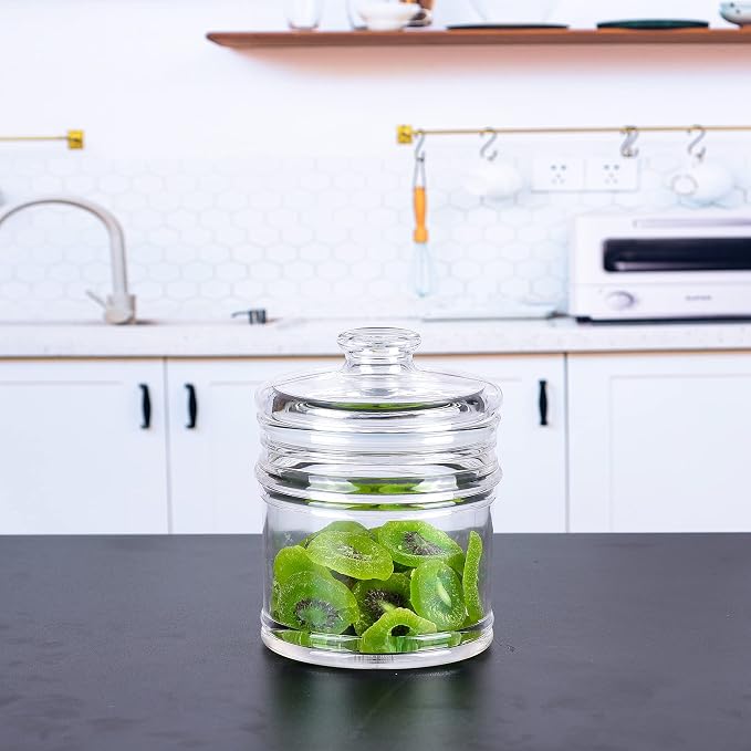 35 oz Reinforced Small Acrylic Storage Jar, Airtight Lid Cookie Jar | Suitable for Cookies, Dried Fruits, Nuts, Herbs,Cereals,etc
