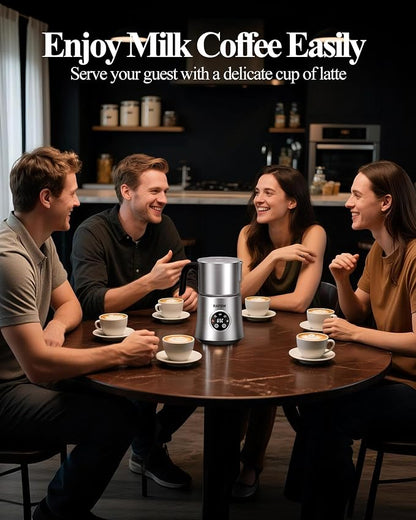 5 in 1 Electric Milk Frother: 16.9oz/500ml Large Capacity Dishwasher Safe Milk Steamer for Hot & Cold Milk Froth - Automatic Milk Frother & Warmer for Latte, Cappuccinos, Macchiato, Hot Chocolate