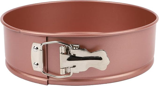 David Burke 9" Springform Pan – Carbon Steel Cheesecake Mold with Removable Bottom, Oven Safe, PFTE & PFOA Free – Rose Gold