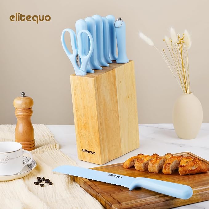 8 Piece Kitchen Knife Block Set with Sharpener,Dishwasher Safe,German Stainless Steel Knife Block Set