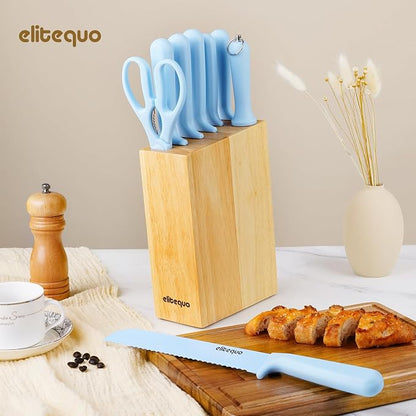8 Piece Kitchen Knife Block Set with Sharpener,Dishwasher Safe,German Stainless Steel Knife Block Set