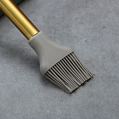 Gold Basting Brush, Berglander Non-stick Silicone Kitchen Brush For Cooking With Titanium Gold Plating Handle, Barbeque Brush, Pastry Brush, BBQ Brush, Dishwasher Safe, Easy to Clean