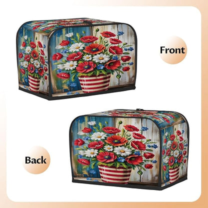 Toaster Cover 2 Slice Wide Slot kitchen 8Bread Toaster Oven Dustproof Cover Small Appliance Kitchen Covers Dust and Fingerprint Protection for Women Gift 2 Slice