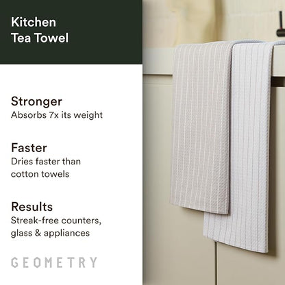 GEOMETRY Kitchen Tea Towels - Quick Dry Microfiber Dish Towels for Kitchen - Revelle 18" x 30" - 1 Pack
