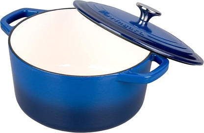 VORRINGARD Enameled Cast Iron Dutch Oven Pot with Lid, for Bread Baking, Round Bread Oven- include Sourdough Bread Baking Supplies Set, 6QT, Blue