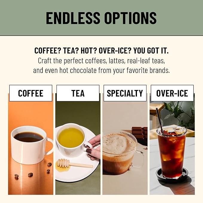 Flavia Aroma Brewer - Coffee Machine, Makes Coffee, Lattes, Tea, and other Hot or Iced Beverages with Single-Serve Freshpacks, Multiple Brew Sizes, Black, Works ONLY with Flavia Freshpacks