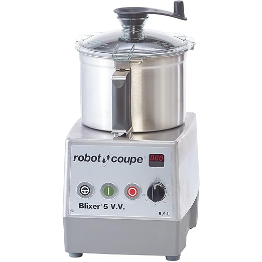 Robot Coupe BLIXER5VV 5.5-Liter Commercial Variable Speed Blender/Mixer Food Processor, Stainless Steel, 120v