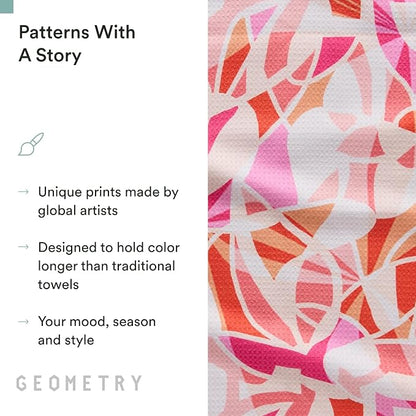 GEOMETRY Spring Kitchen Towels - Quick Dry Microfiber Cloth Spring & Summer Dish Towels for Kitchen Drying - Premium Quick Dry Towel - Lolita 18" x 30" (1 Pack)