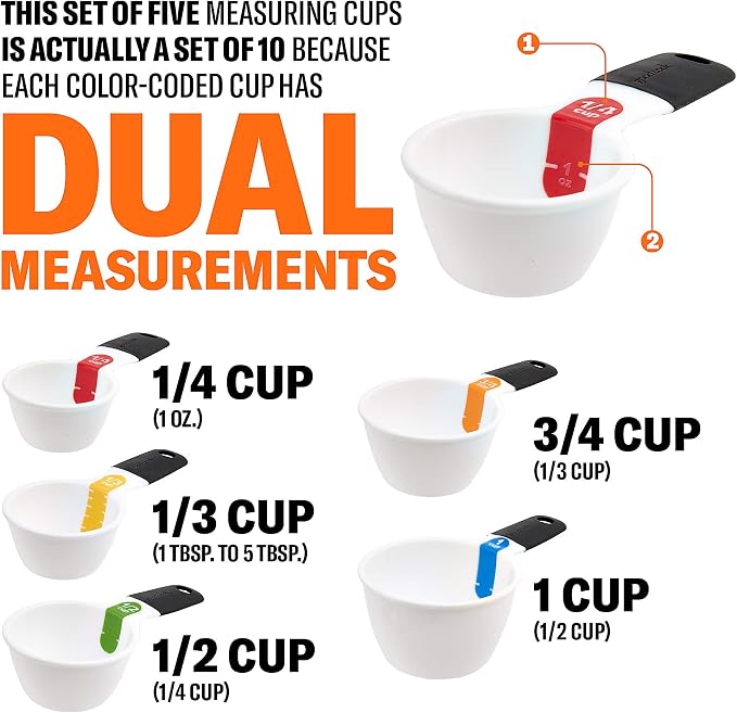 GoodCook Touch 5-Piece Dry Measuring Cup Set