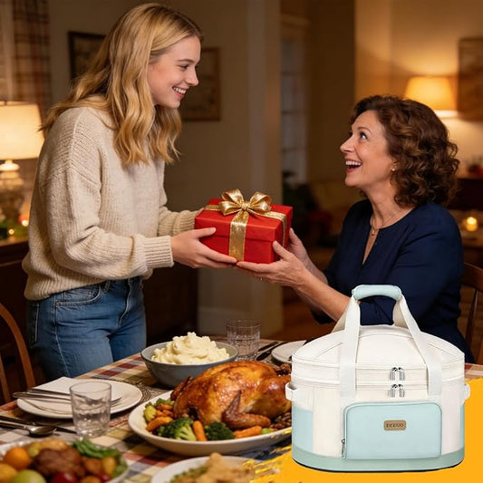 DEEGO Carrying Bag for Crock-Pot 6-8 Quart, 2-Layer Insulated Portable Slow Cooker Travel Bag with Support Pad, Lid Fasten Straps & Easy-Clean Liner, Ideal for Transport, Family Gatherings Potlucks