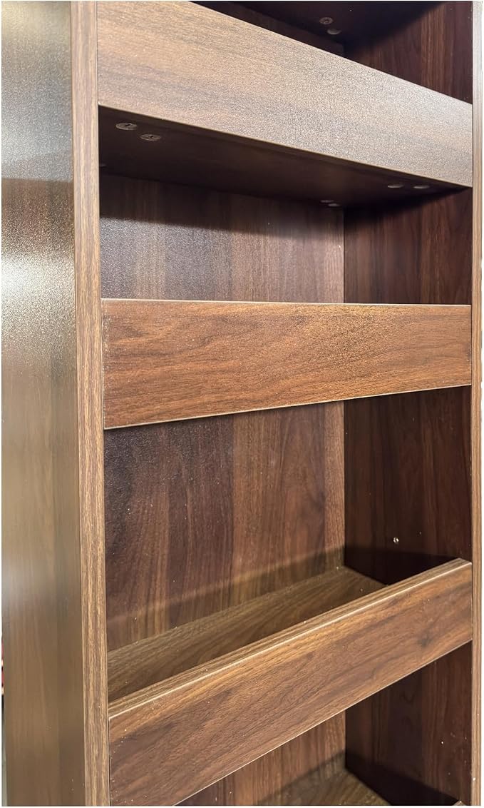 7 Tier Expandable Pull Out Cabinet Organizer, Pull Out Spice Rack, Rolling Kitchen Pantry Storage Cabinet, Slide Out Shelf Cabinet Storage for Kitchen, Walnut