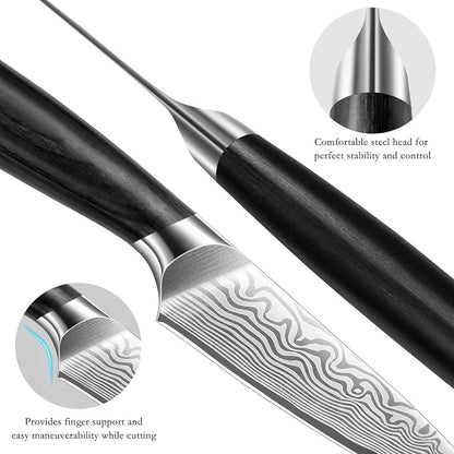 HOSHANHO Paring Knife 3.75 Inch, High Carbon Powder Steel Forged Small Kitchen Knives, Razor Sharp Japanese Fruit Knife with Ergonomic Pakkawood Handle