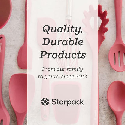 Starpack 'Let it Drain' XL Silicone Slotted Spoon(13.5 Inches) - Large Spoon with Slots for Cooking Heat Resistant to 600°F - Silicone Slotted Serving Spoons, Non Stick Cooking Spoons with Slots