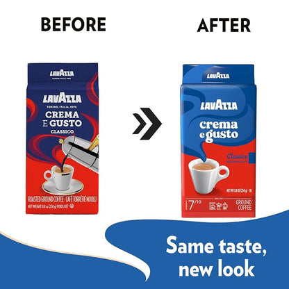 Lavazza 2 Pack Crema E Gusto Ground Coffee 8.8oz/250g Each