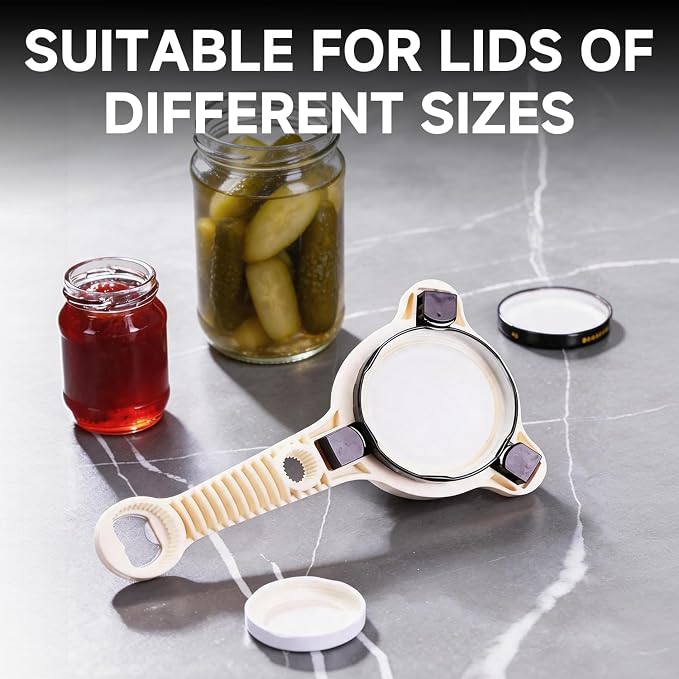2026 New 4-in-1 Jar Opener, Adjustable Jar Opener for Seniors (Black)