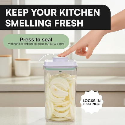 Bop Top Airtight Food Storage Containers with Lid 8 Cups / 67 oz | Kitchen Canister Sets | Air Tight Pantry Container | Pop Top Dry Food Storage Containers for Snacks, Sugar, Flour, Baking, Pasta