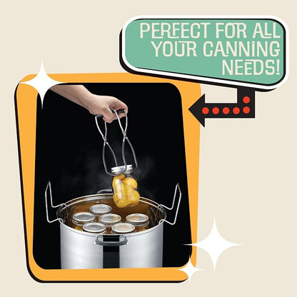 CONCORD 20 Quart Stainless Steel Canning Pot Set. Includes Canning Rack, Tongs, Jar Lifter, Funnel, Wrench, Lid Lifter, Mixer/Measurer (Induction Compatible)